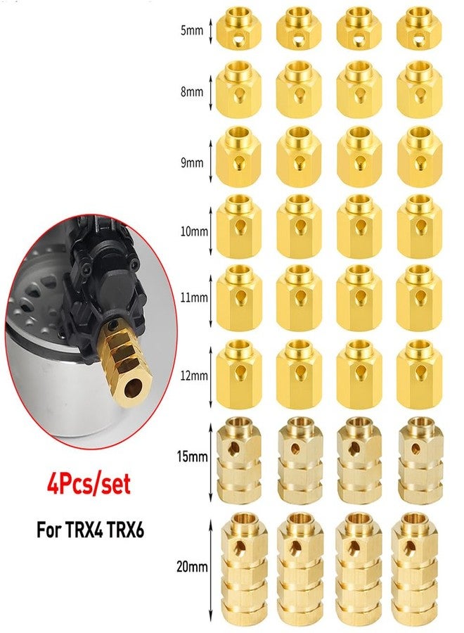 RCJUMPANT 4PCS 12mm Wheel Hubs Hex Pins Adapter-Heavy Duty Brass(5-20mm) for TRX4 TRX6 RC Crawler - Heavy Duty Wheel Spacers & Extensions (15mm) - Image 3
